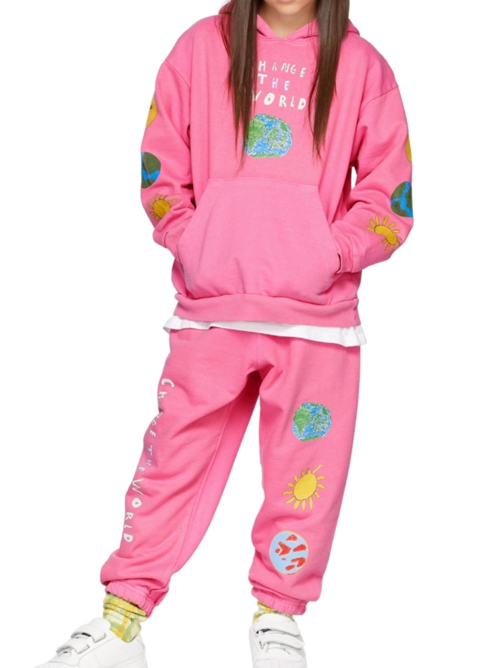 Kids Worldwide SSENSE Exclusive 'Change The World' l/s tee and sweatpants set XL
